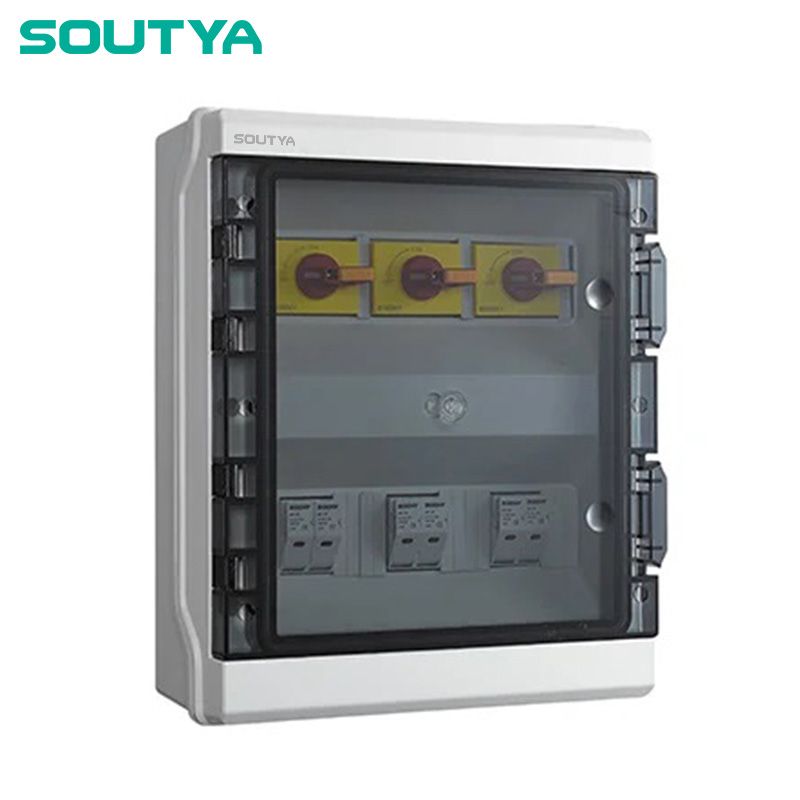 Caja aisladora de CC Caja IP65 de tres cuerdas con fusible